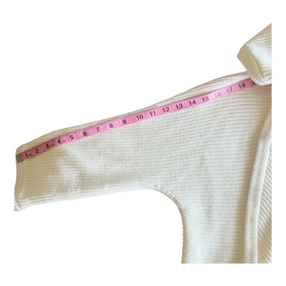 Cabi Cardigan Preppy Sweater White Nautical Knitwear Coastal M - Picture 6 of 7